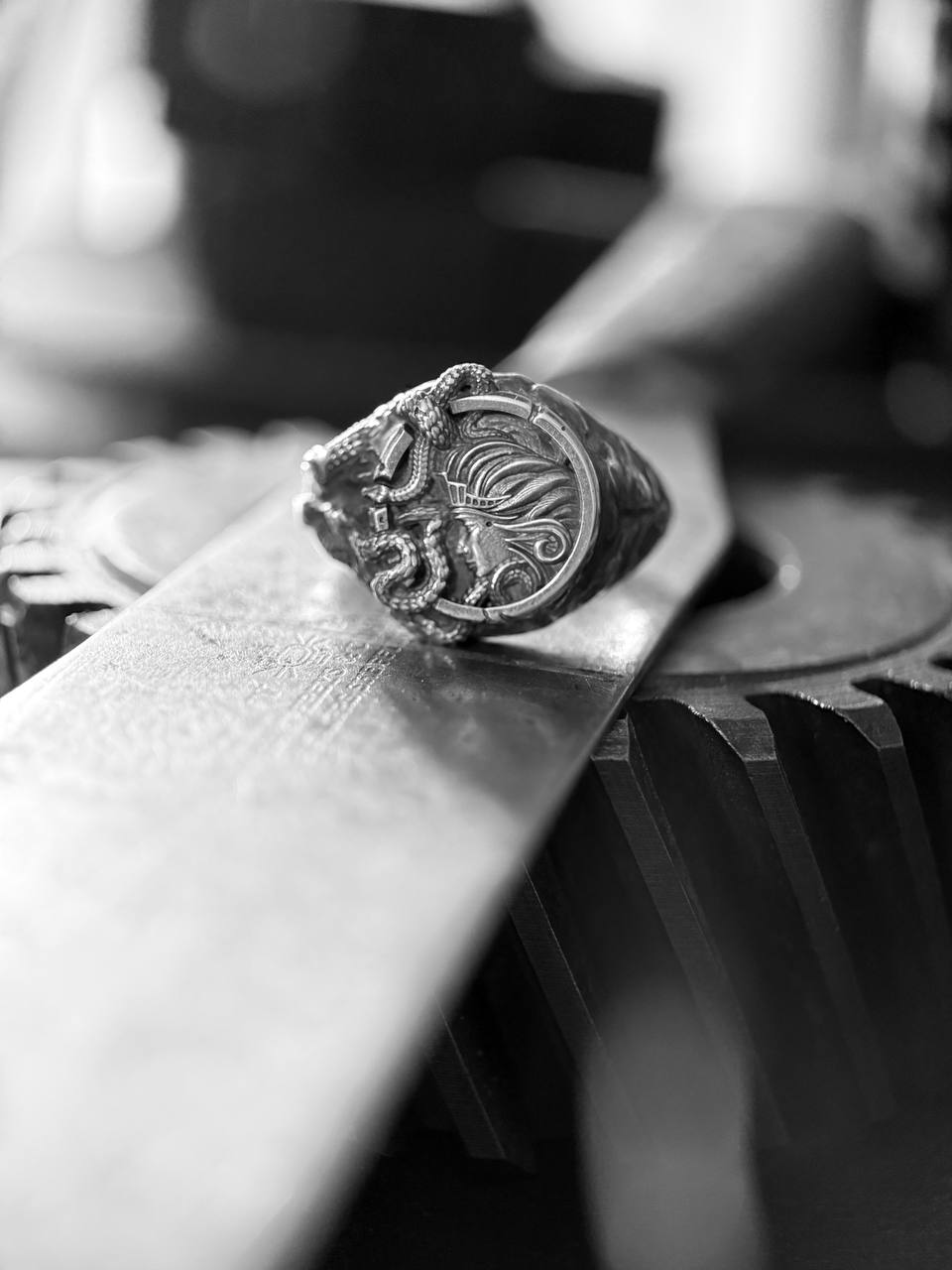 Medusa Signet Ring