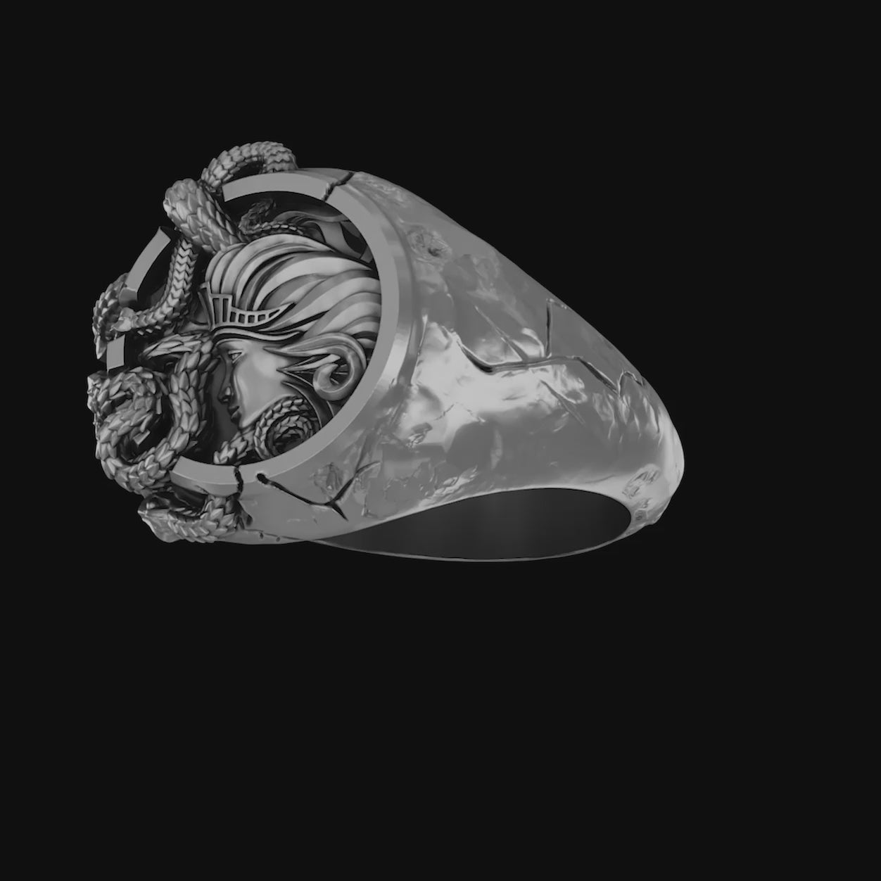 Medusa Signet Ring Spinning 